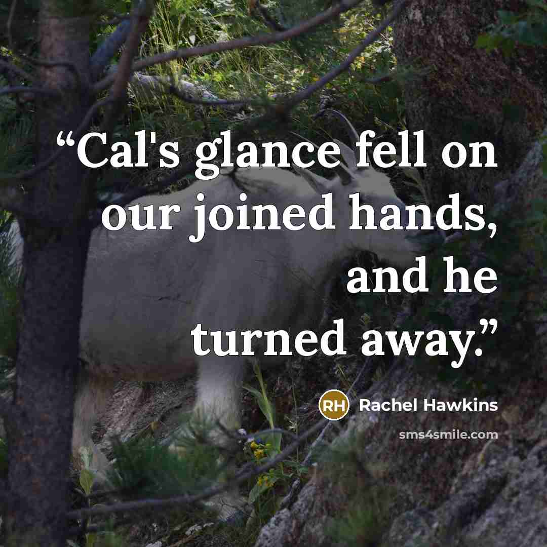 “Cal's glance fell on our joined hands, and he turned away.” quote by Rachel Hawkins
