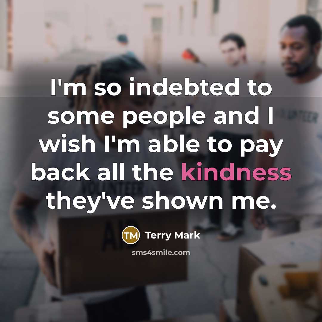“I'm so indebted to some people and I wish I'm…” quote by Terry Mark