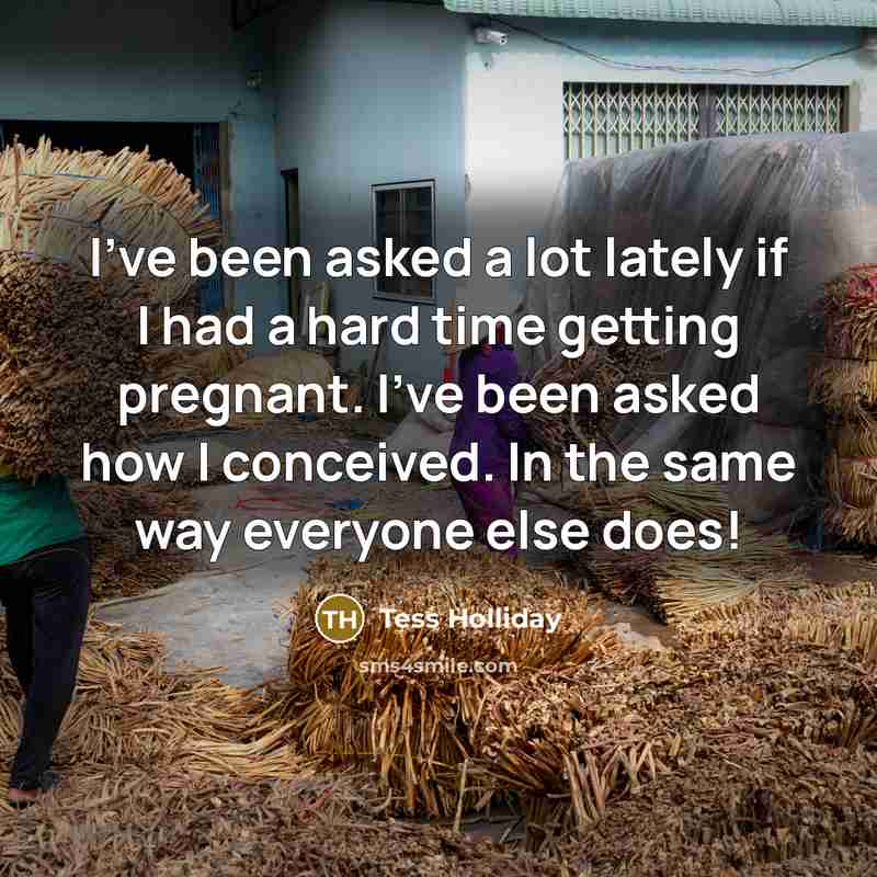 “I've been asked a lot lately if I had a hard time getting pregnant. I've been asked how I conceived. In the same way everyone else does!” quote by Tess Holliday