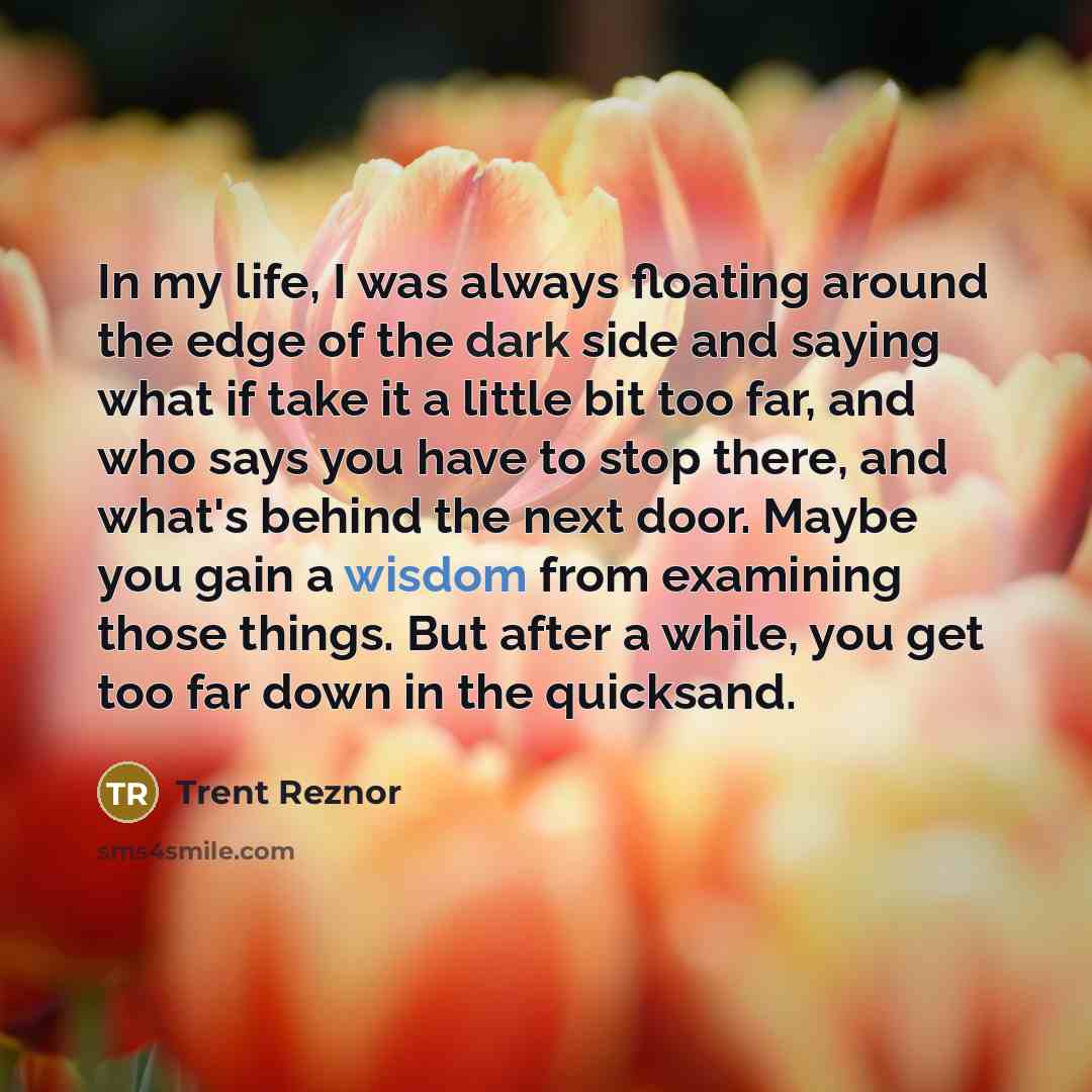 “In my life, I was always floating around the edge…” quote by Trent Reznor