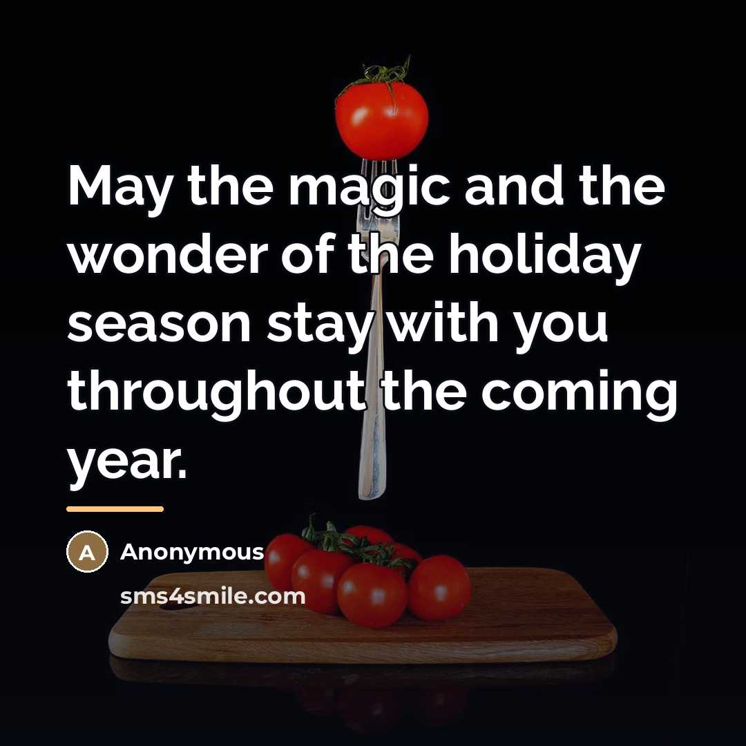 “May the magic and the wonder of the holiday season…” quote by Anonymous