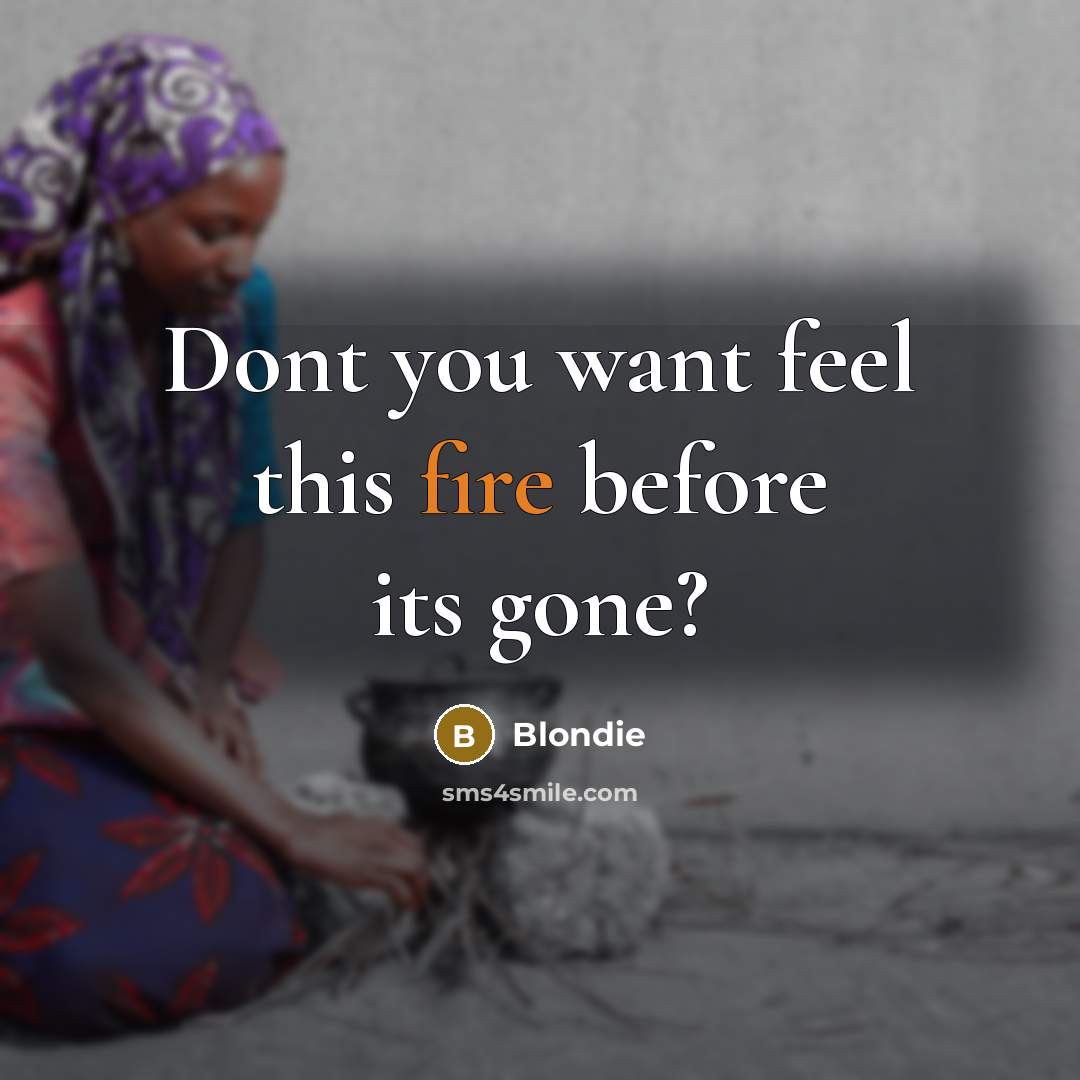 “Dont you want feel this fire before its gone?” quote by Blondie