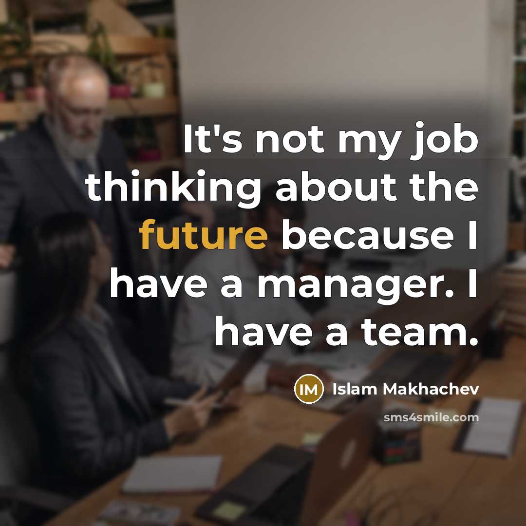 “It's not my job thinking about the future because I…” quote by Islam Makhachev