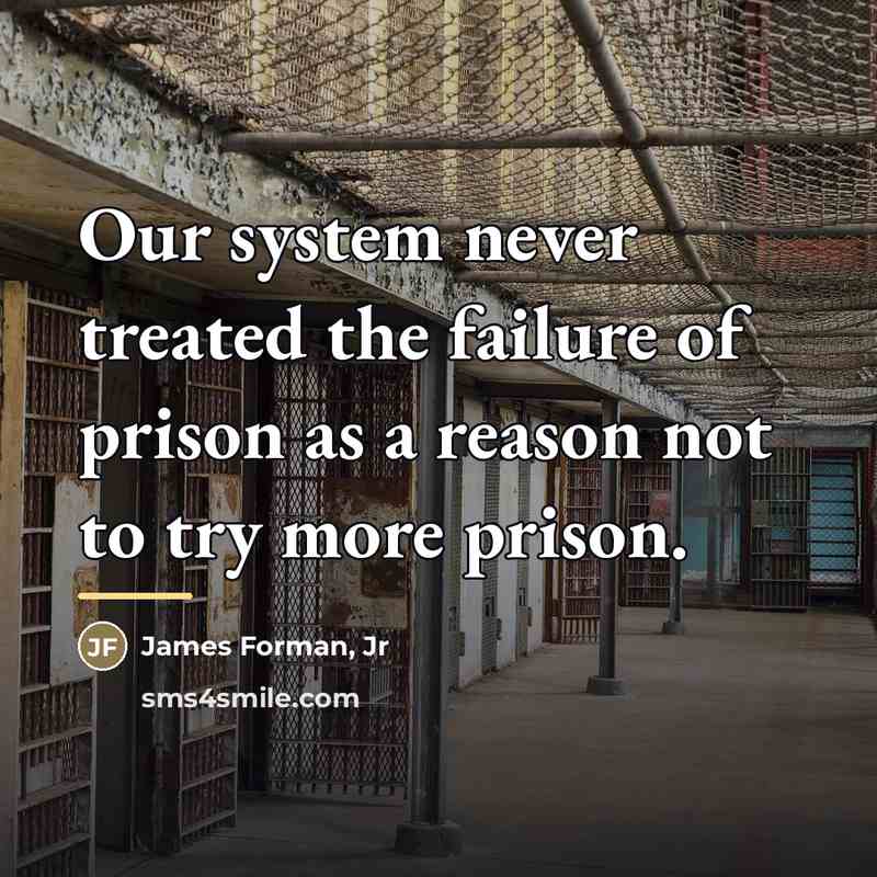 “Our system never treated the failure of prison as a…” quote by James Forman, Jr