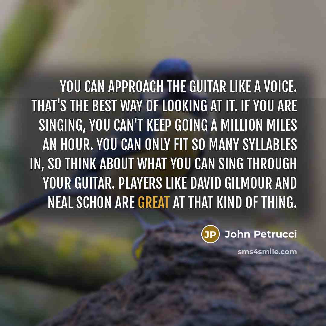 “You can approach the guitar like a voice. That's the…” quote by John Petrucci