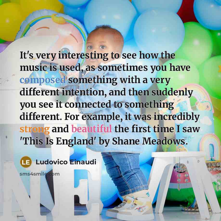 “It's very interesting to see how the music is used,…” quote by Ludovico Einaudi