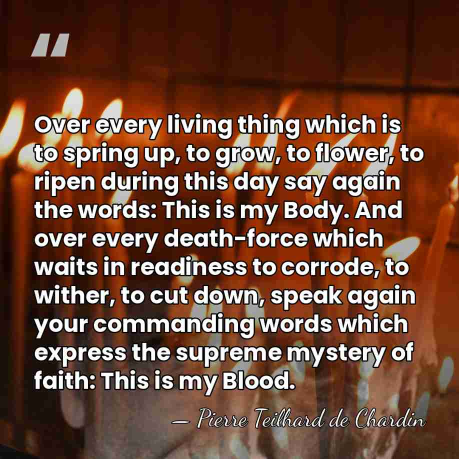 Over every living thing which is to spring up, to grow, to&hellip; - Pierre Teilhard de Chardin