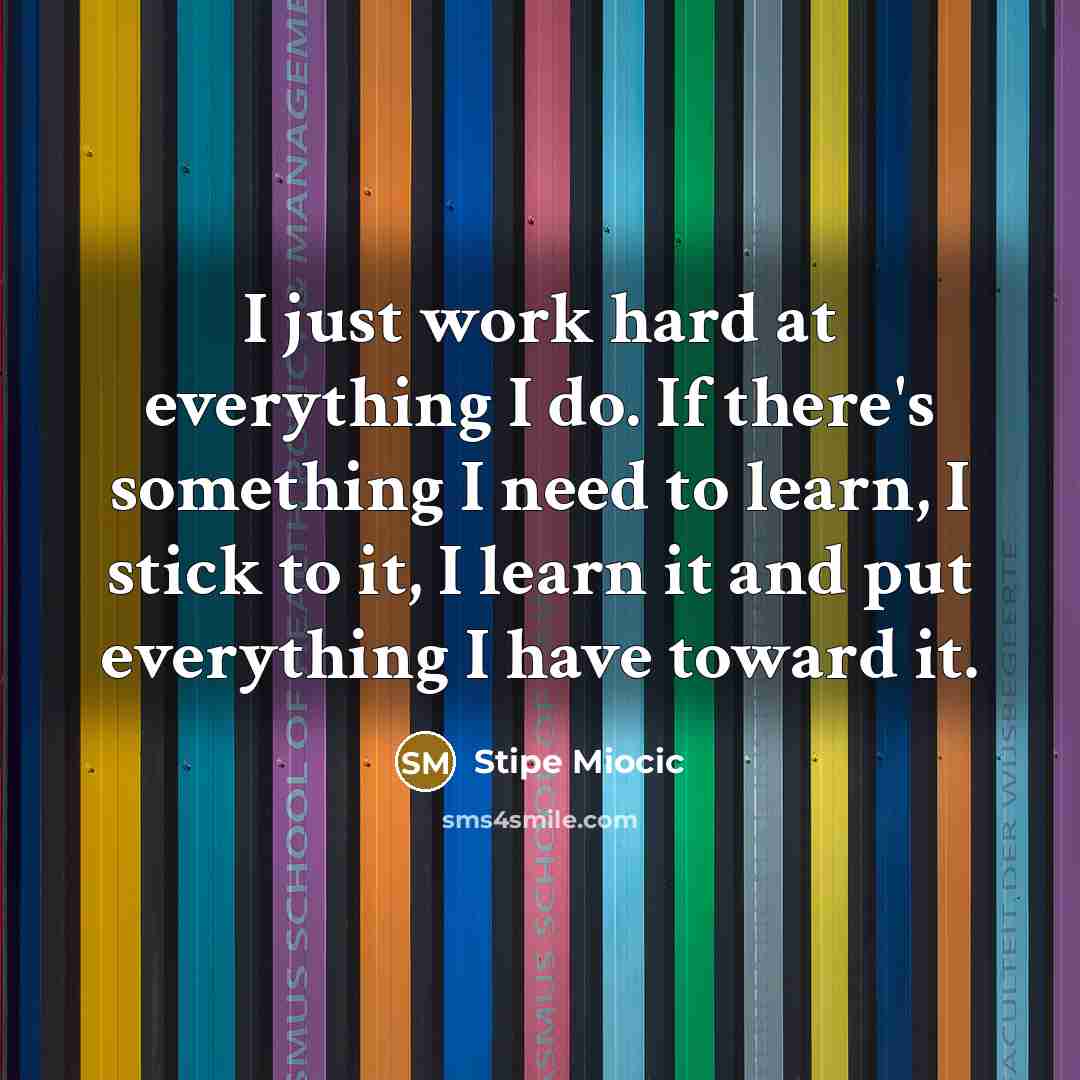 “I just work hard at everything I do. If there's…” quote by Stipe Miocic