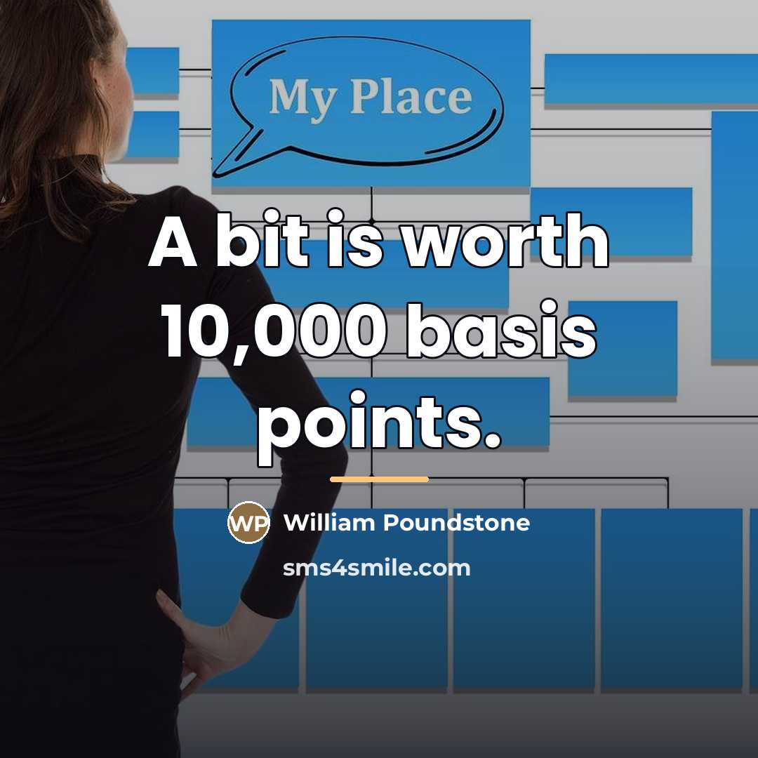 “A bit is worth 10,000 basis points.…” quote by William Poundstone
