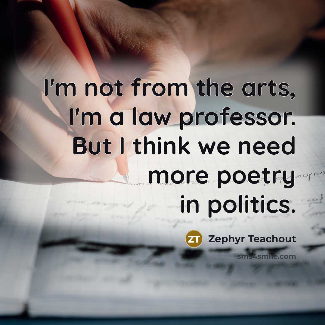 “I'm not from the arts, I'm a law professor. But…” quote by Zephyr Teachout