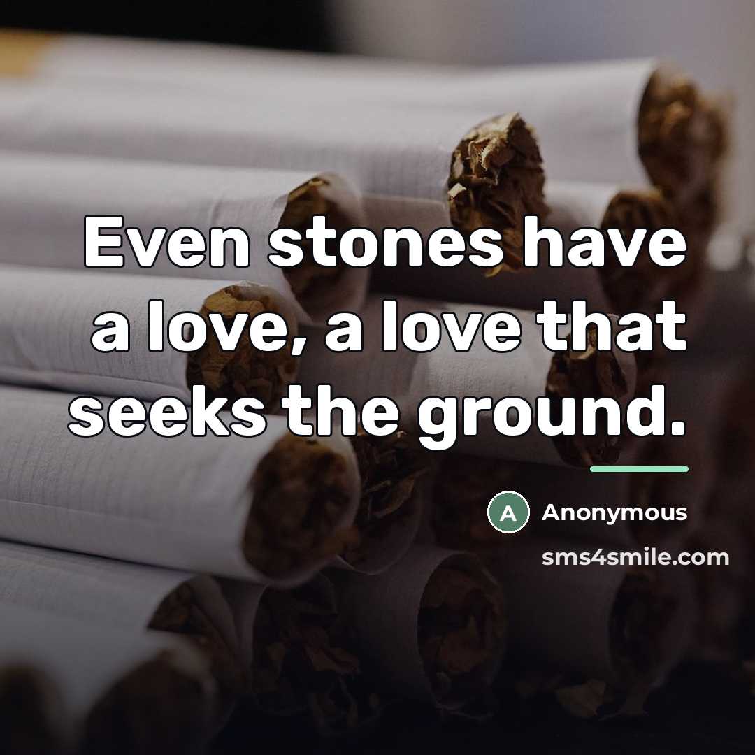 “Even stones have a love, a love that seeks the…” quote by Anonymous