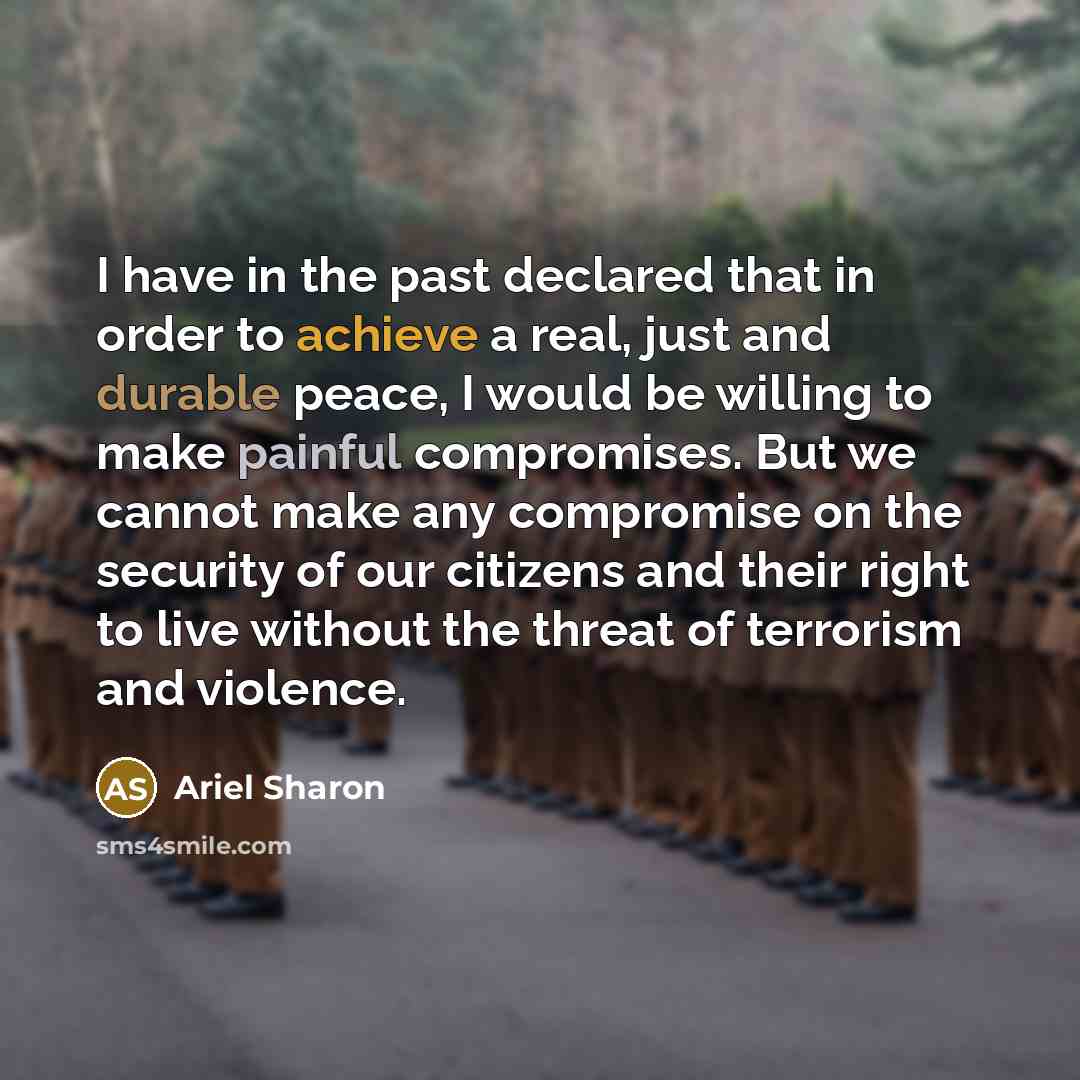 “I have in the past declared that in order to…” quote by Ariel Sharon