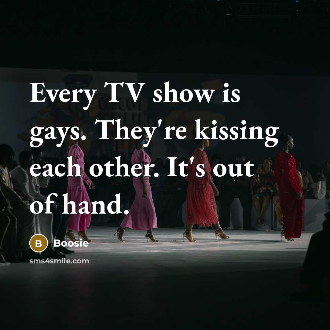 “Every TV show is gays. They're kissing each other. It's out of hand.” quote by Boosie