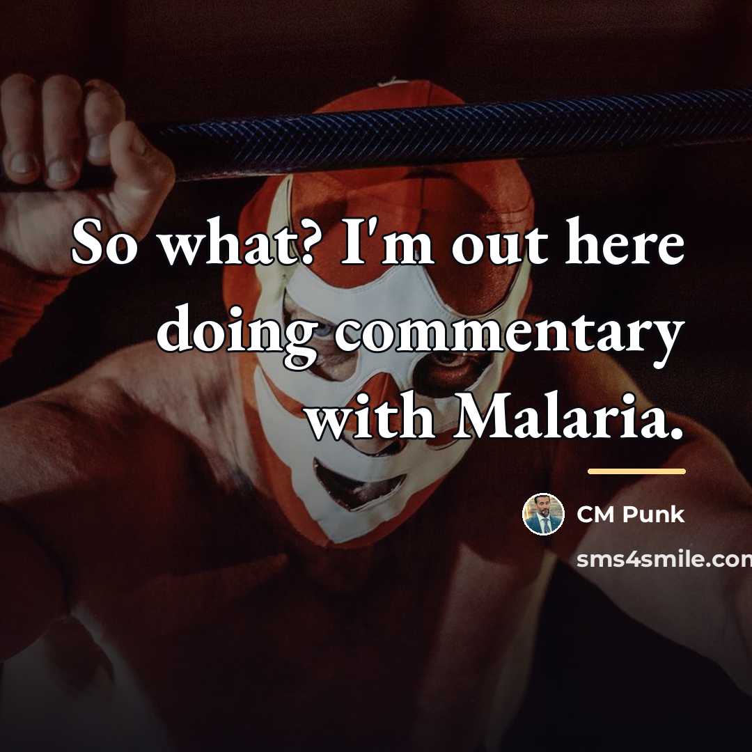 “So what? I'm out here doing commentary with Malaria.…” quote by CM Punk