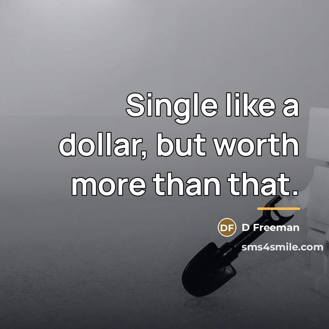 “Single like a dollar, but worth more than that.…” quote by Anonymous
