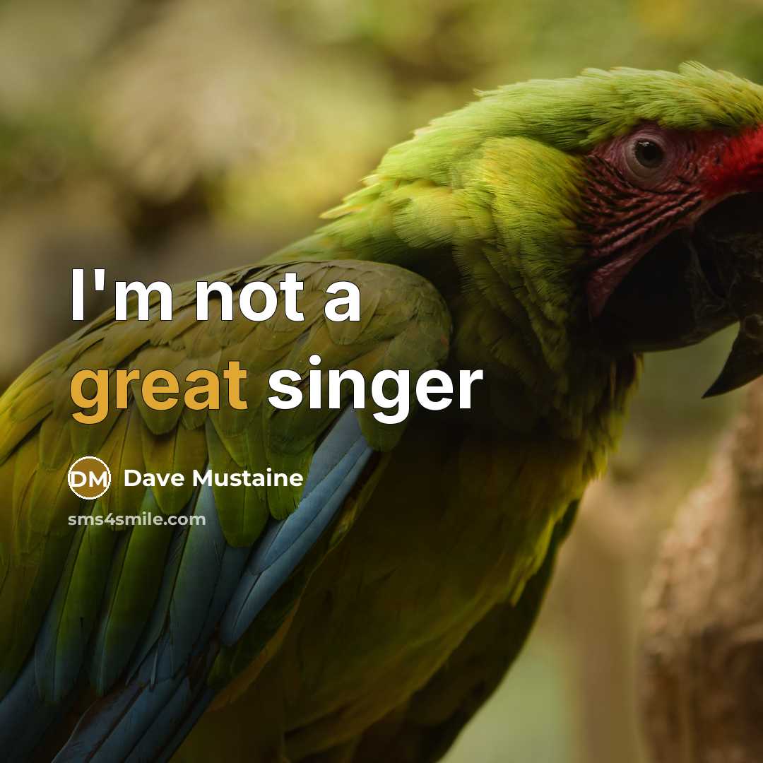 “I'm not a great singer” quote by Dave Mustaine