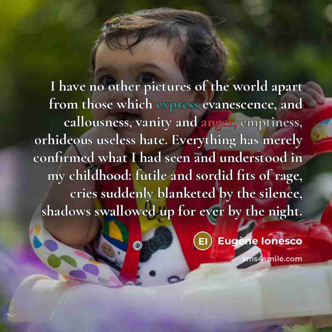 “I have no other pictures of the world apart from…” quote by Eugene Ionesco