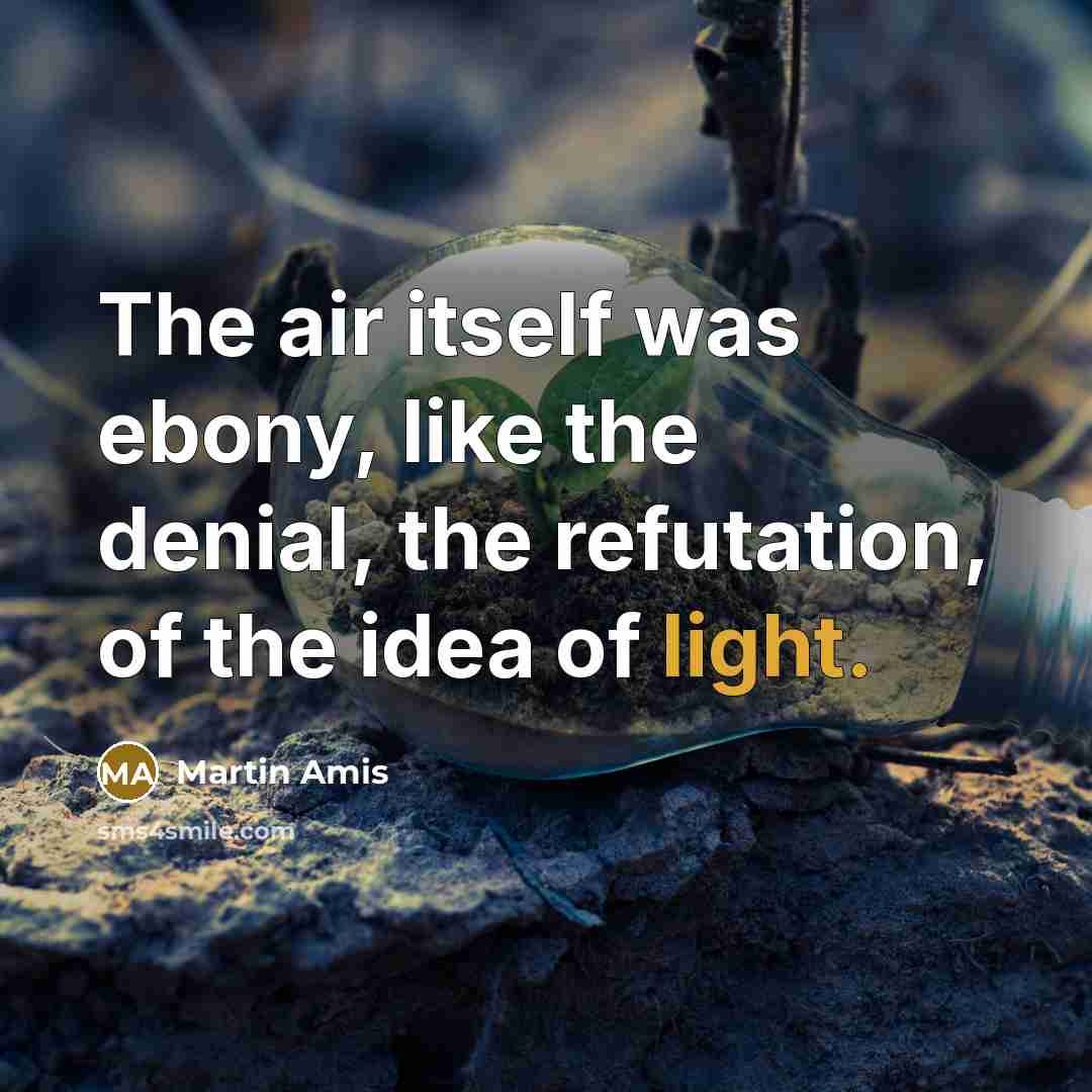 “The air itself was ebony, like the denial, the refutation,…” quote by Martin Amis