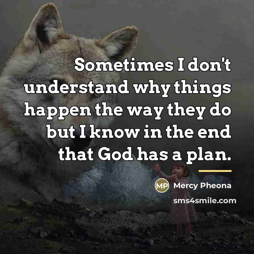 “Sometimes I don't understand why things happen the way they…” quote by Mercy Pheona