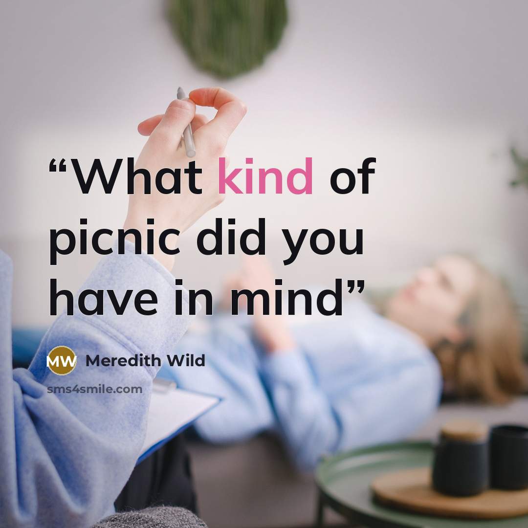 “What kind of picnic did you have in mind” quote by Meredith Wild