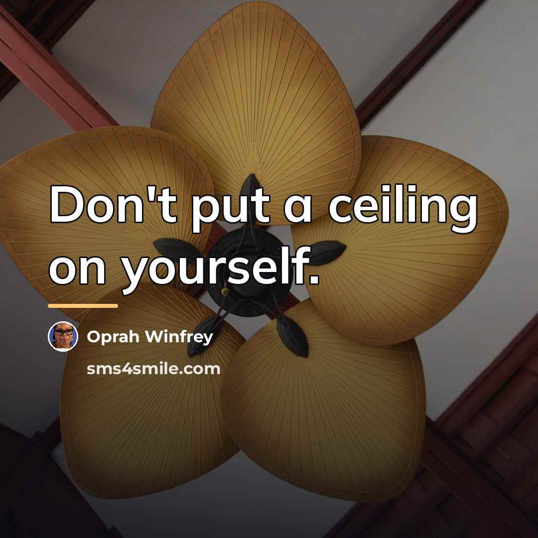 “Don't put a ceiling on yourself.…” quote by Oprah Winfrey