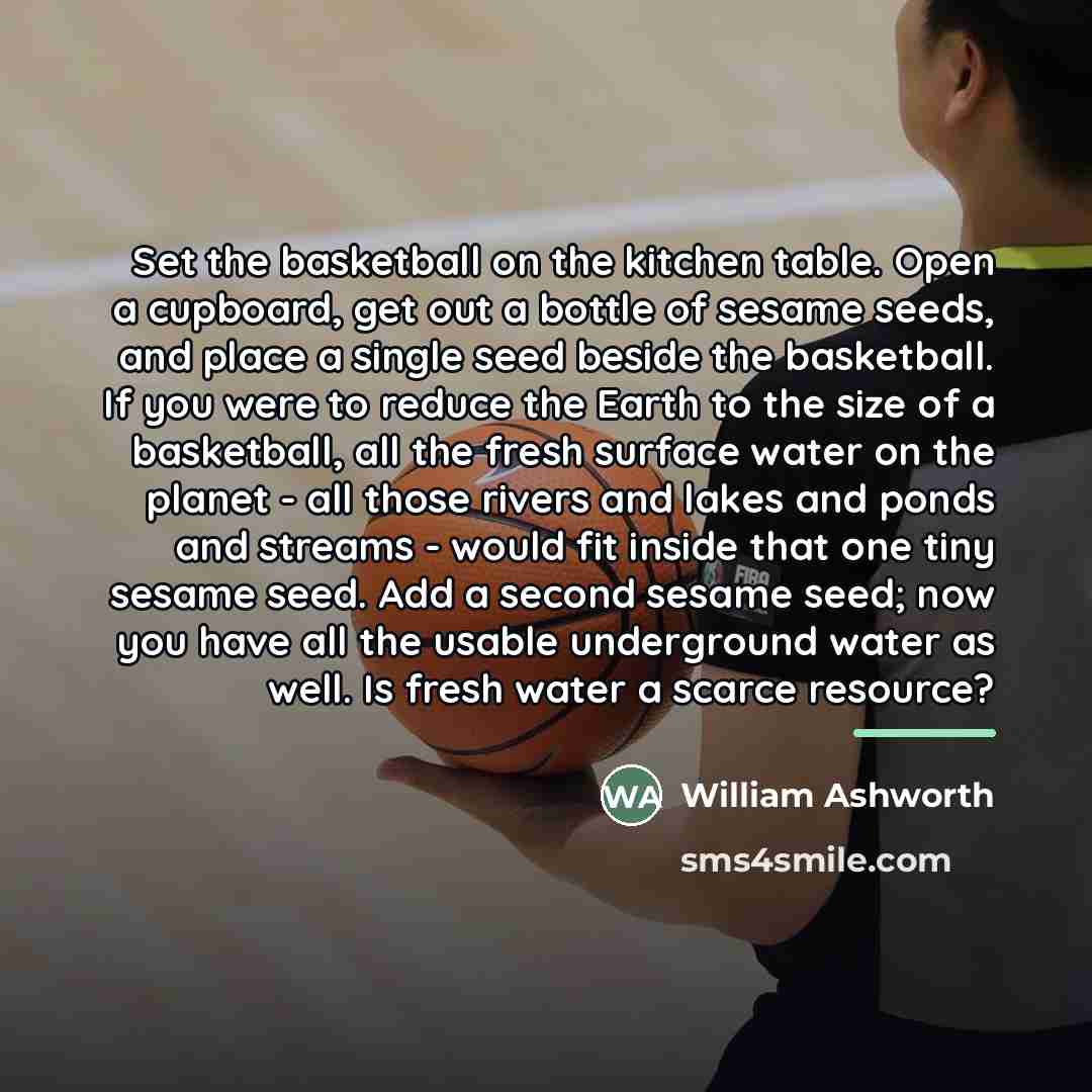“Set the basketball on the kitchen table. Open a cupboard,…” quote by William Ashworth