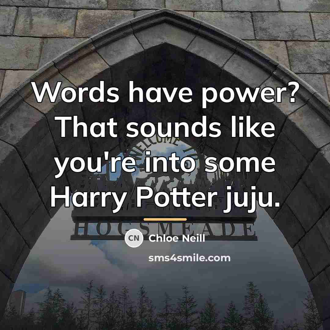 “Words have power? That sounds like you're into some Harry…” quote by Chloe Neill