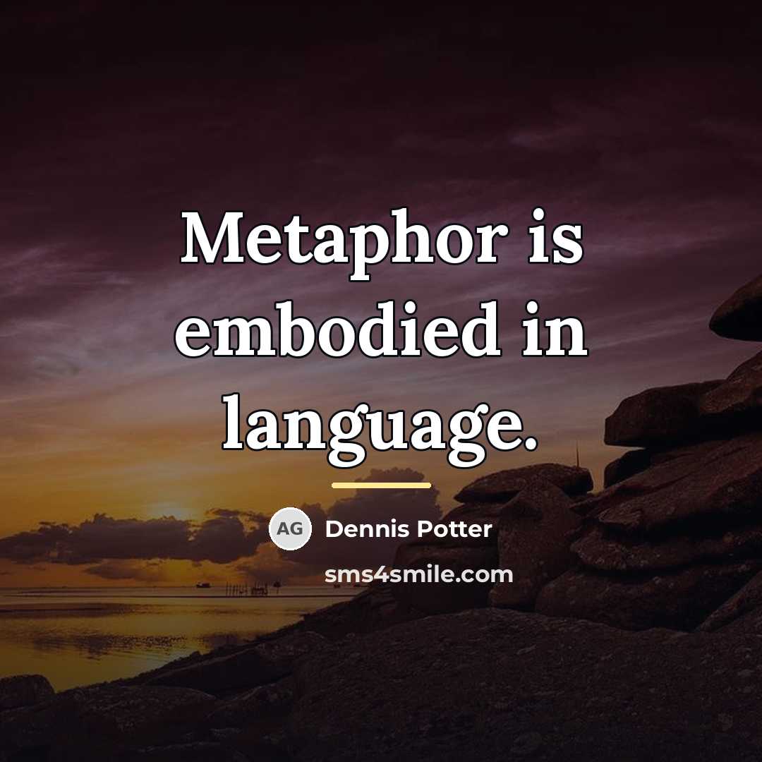 “Metaphor is embodied in language.…” quote by Dennis Potter