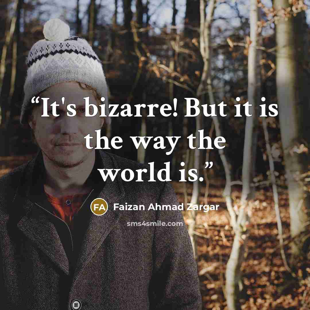 “It's bizarre! But it is the way the world is.” quote by Faizan Ahmad Zargar