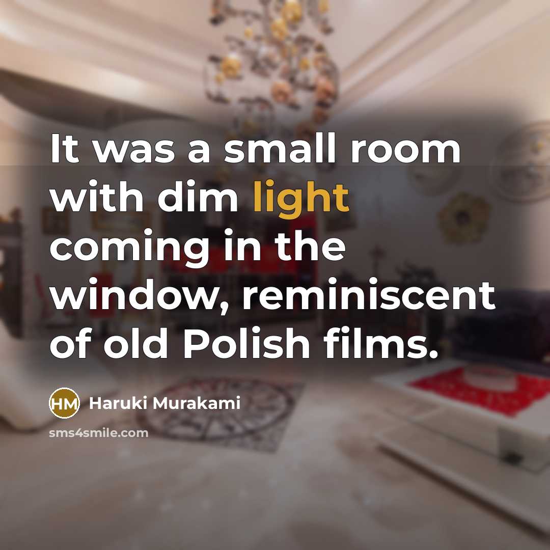 “It was a small room with dim light coming in…” quote by Haruki Murakami