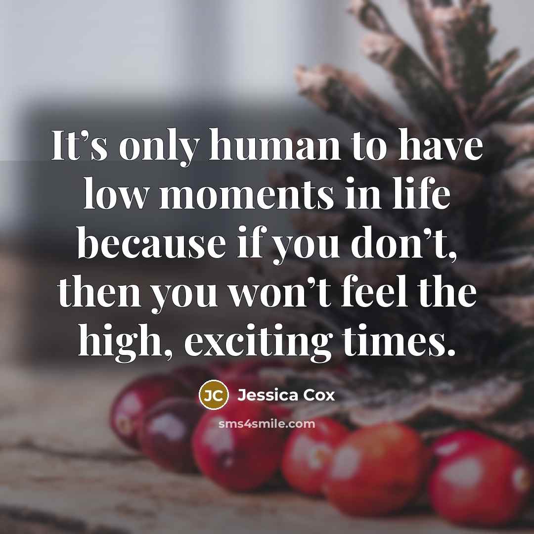 “It’s only human to have low moments in life because…” quote by Jessica Cox