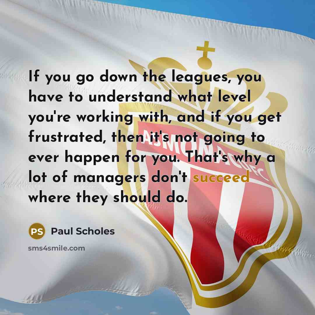 “If you go down the leagues, you have to understand…” quote by Paul Scholes