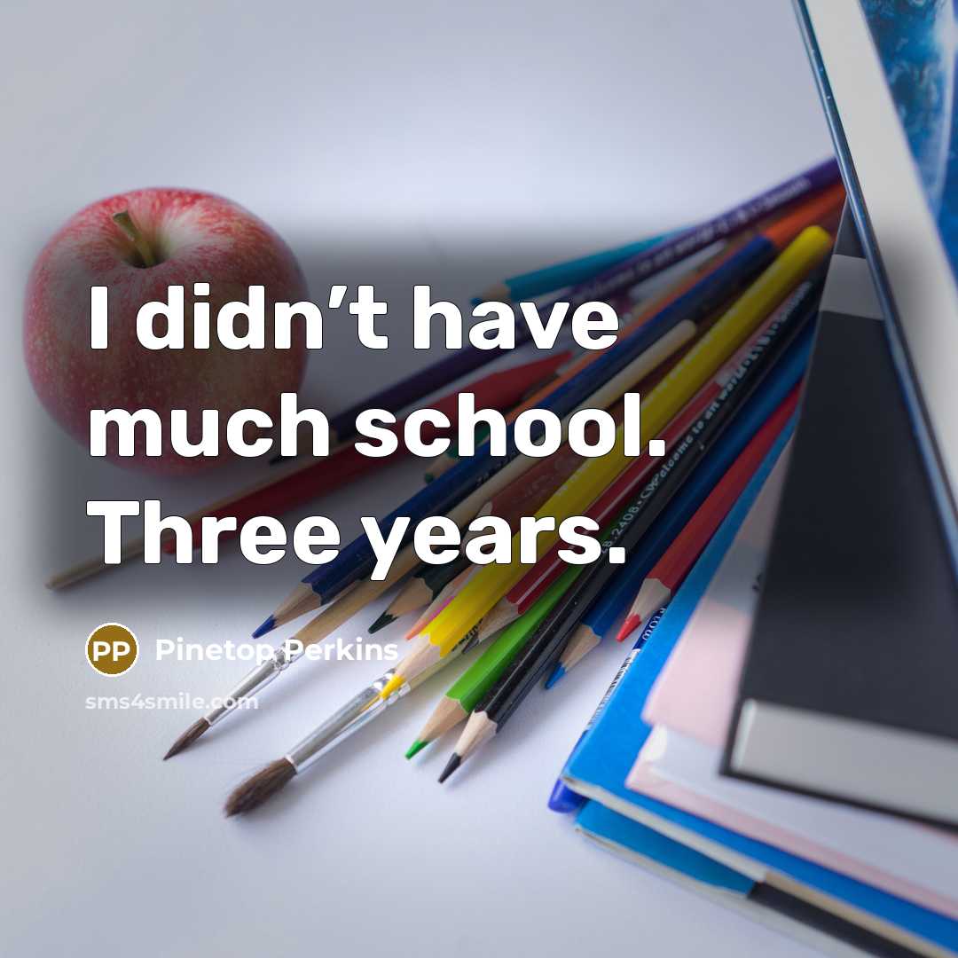 “I didn’t have much school. Three years.…” quote by Pinetop Perkins