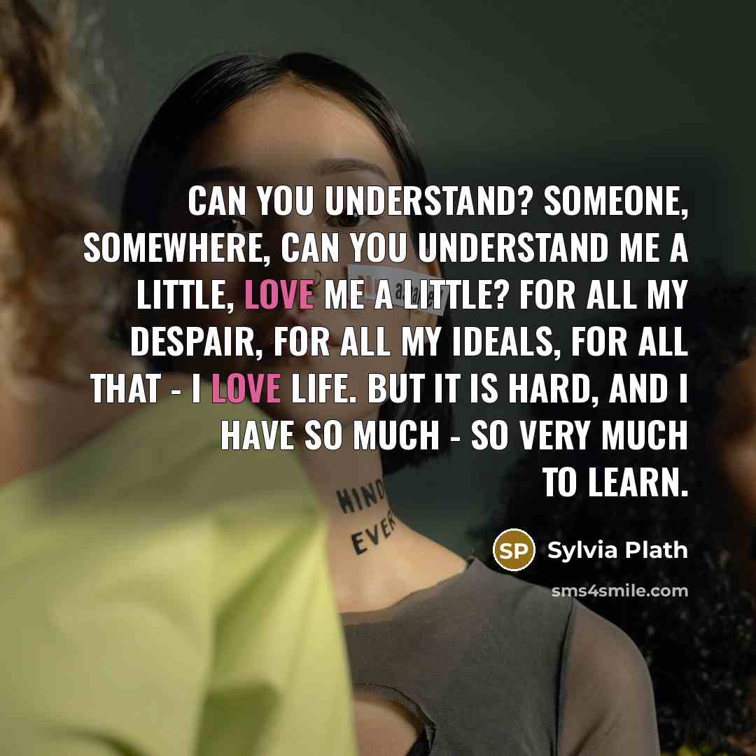 “Can you understand? Someone, somewhere, can you understand me a…” quote by Sylvia Plath