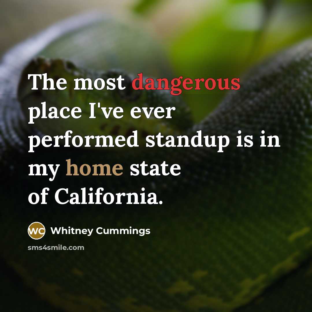 “The most dangerous place I've ever performed standup is in…” quote by Whitney Cummings