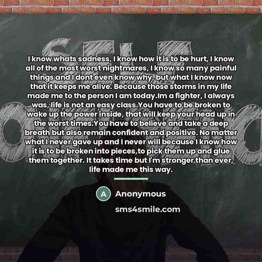 “I know whats sadness, I know how it is to…” quote by Anonymous