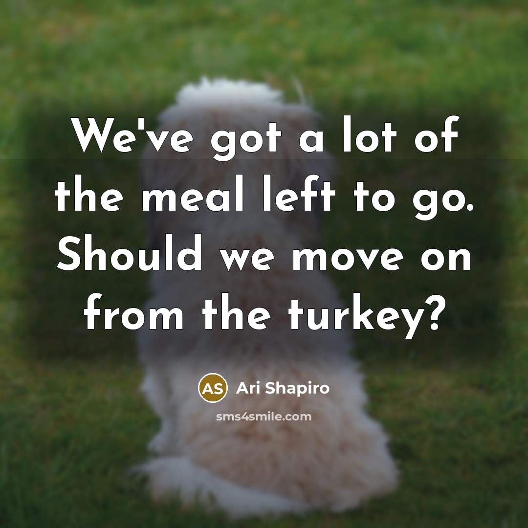 “We've got a lot of the meal left to go.…” quote by Ari Shapiro