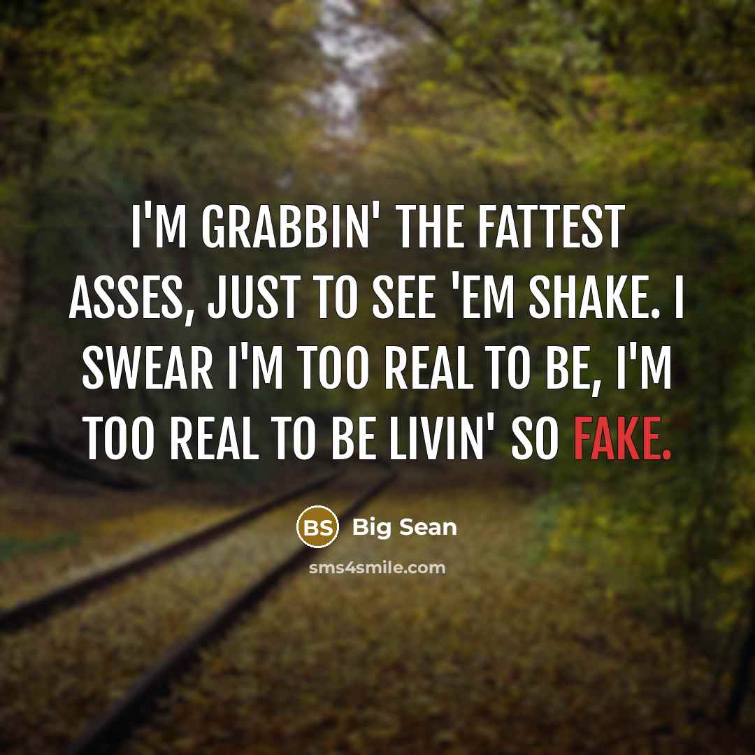 “I'm grabbin' the fattest asses, just to see 'em shake.…” quote by Big Sean