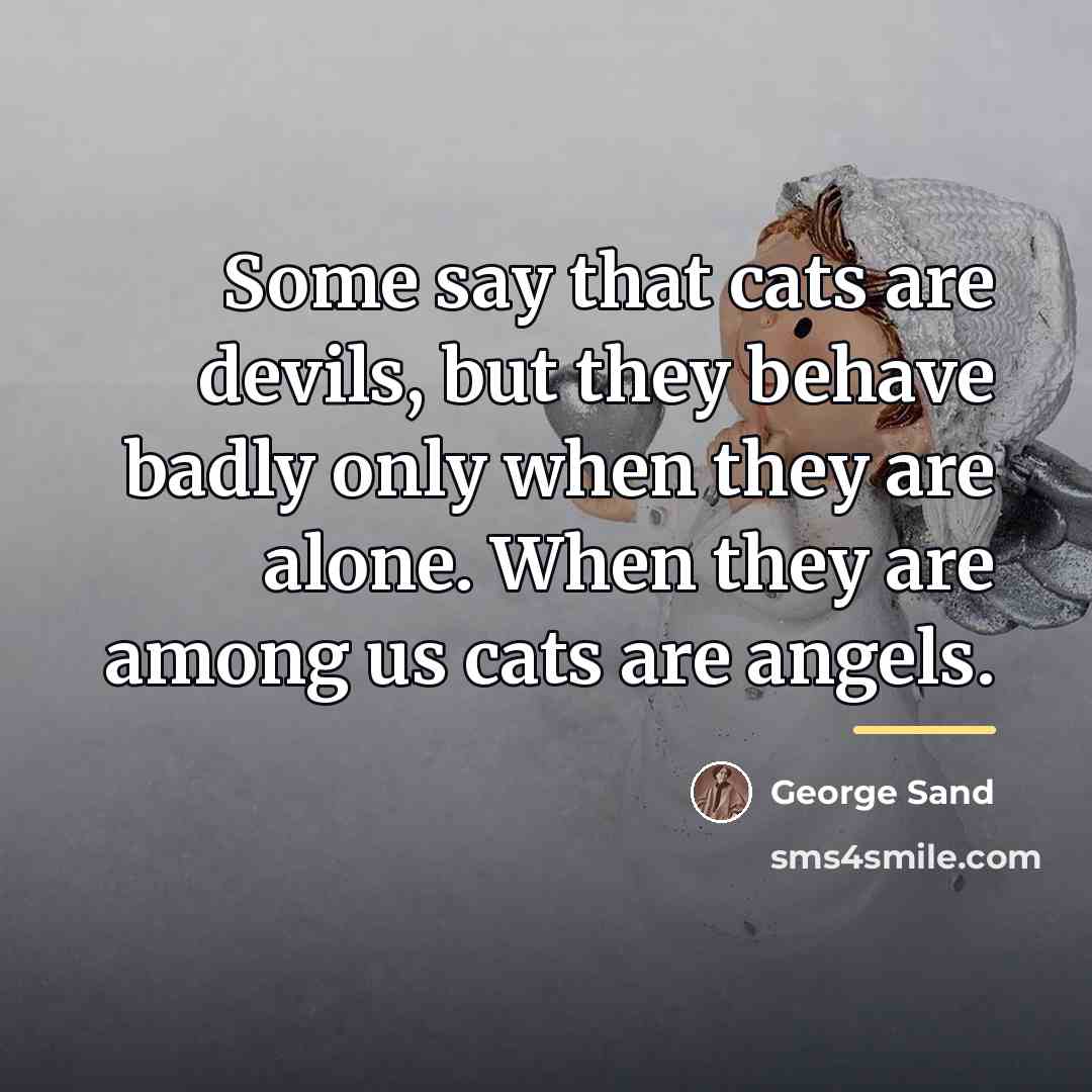 “Some say that cats are devils, but they behave badly…” quote by George Sand