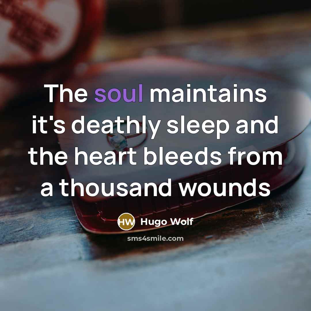 “The soul maintains it's deathly sleep and the heart bleeds…” quote by Hugo Wolf