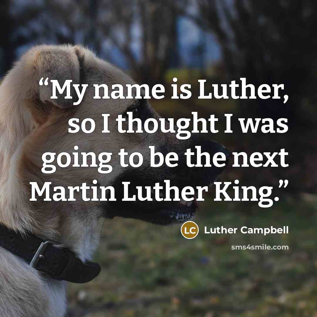 “My name is Luther, so I thought I was going to be the next Martin Luther King.” quote by Luther Campbell