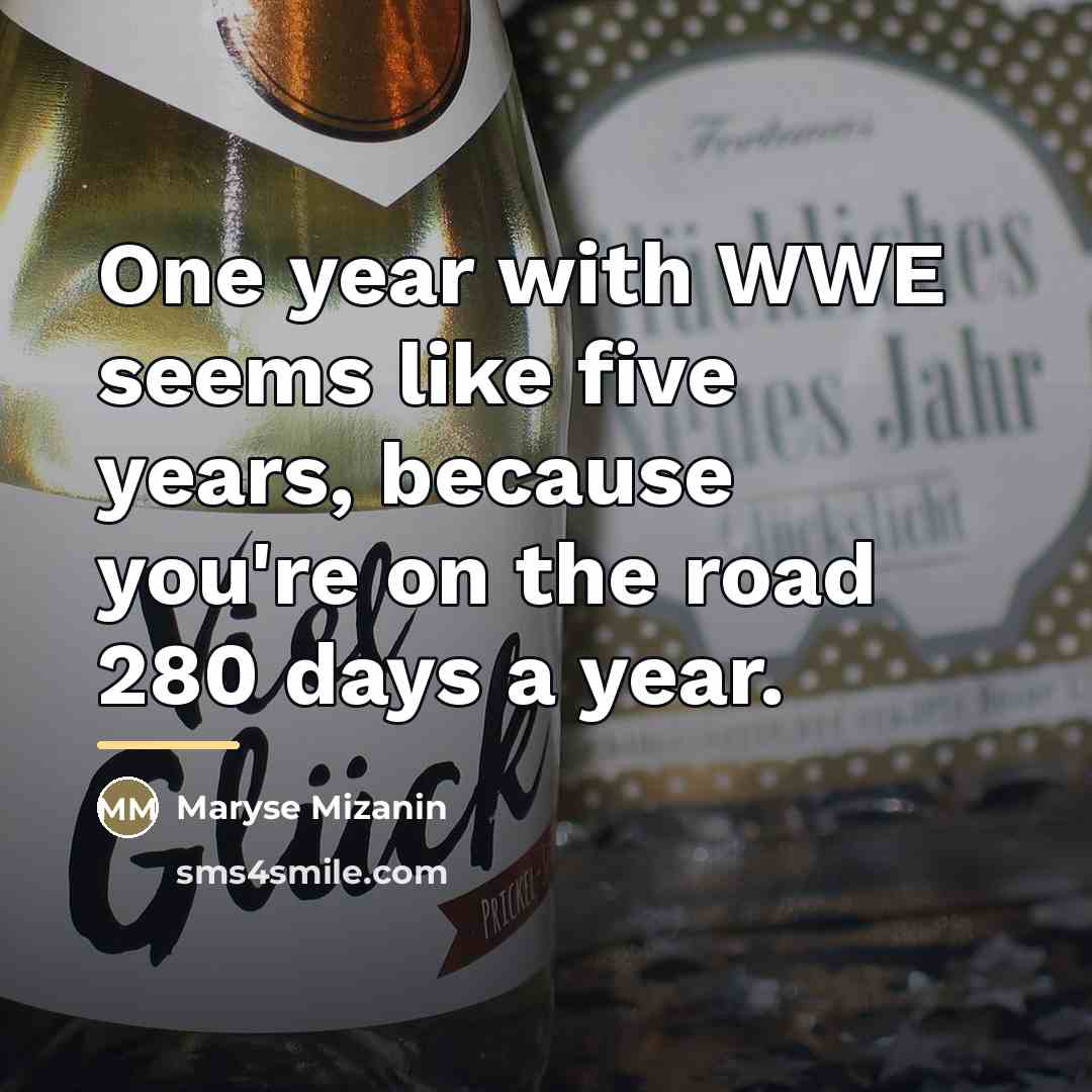 “One year with WWE seems like five years, because you're…” quote by Maryse Mizanin