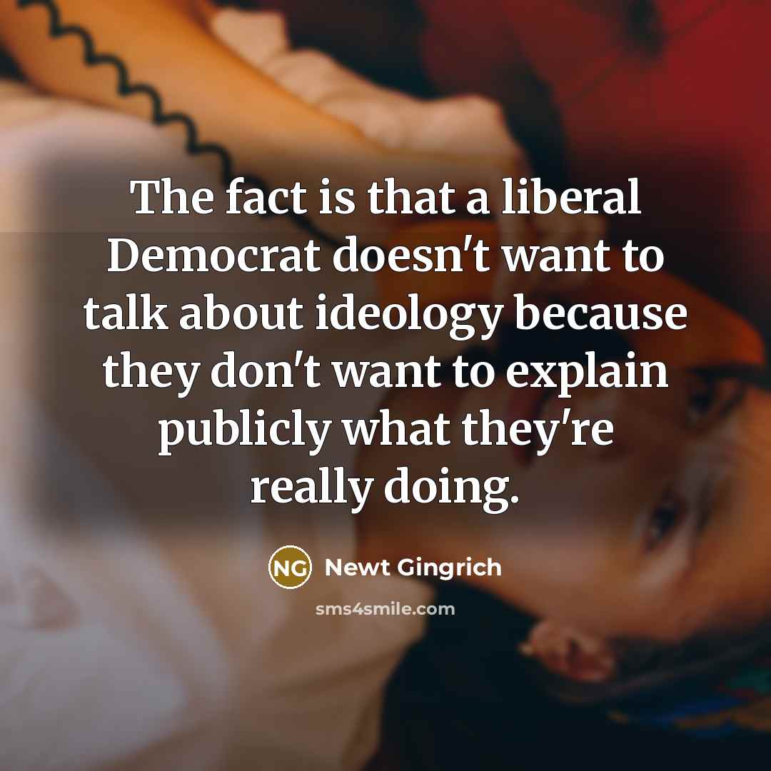 “The fact is that a liberal Democrat doesn't want to…” quote by Newt Gingrich