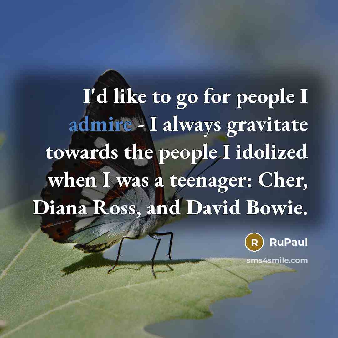 “I'd like to go for people I admire - I…” quote by RuPaul