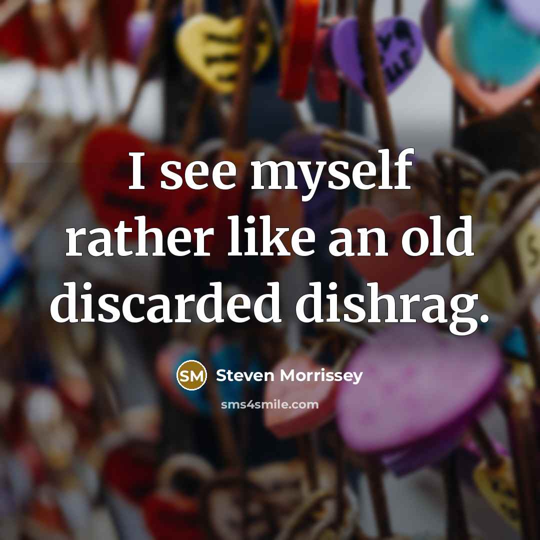 “I see myself rather like an old discarded dishrag.…” quote by Steven Morrissey
