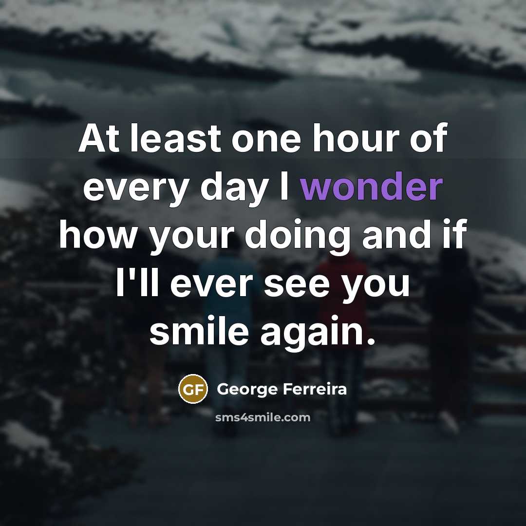 “At least one hour of every day I wonder how…” quote by George Ferreira