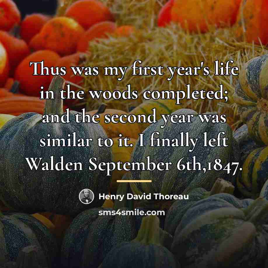 “Thus was my first year's life in the woods completed;…” quote by Henry David Thoreau