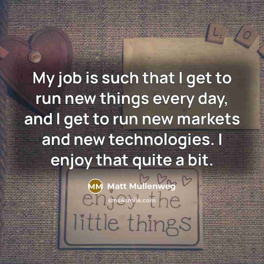“My job is such that I get to run new…” quote by Matt Mullenweg