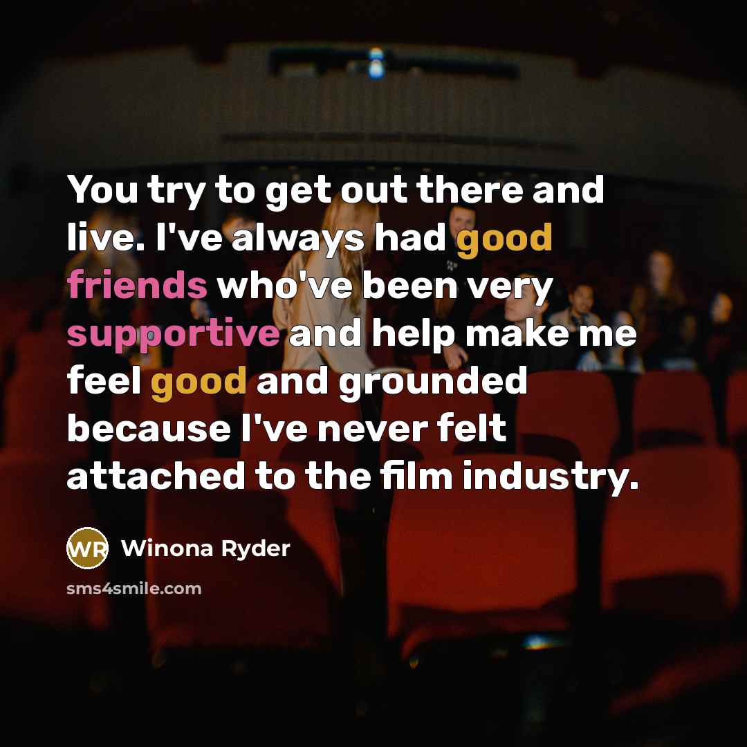 “You try to get out there and live. I've always…” quote by Winona Ryder