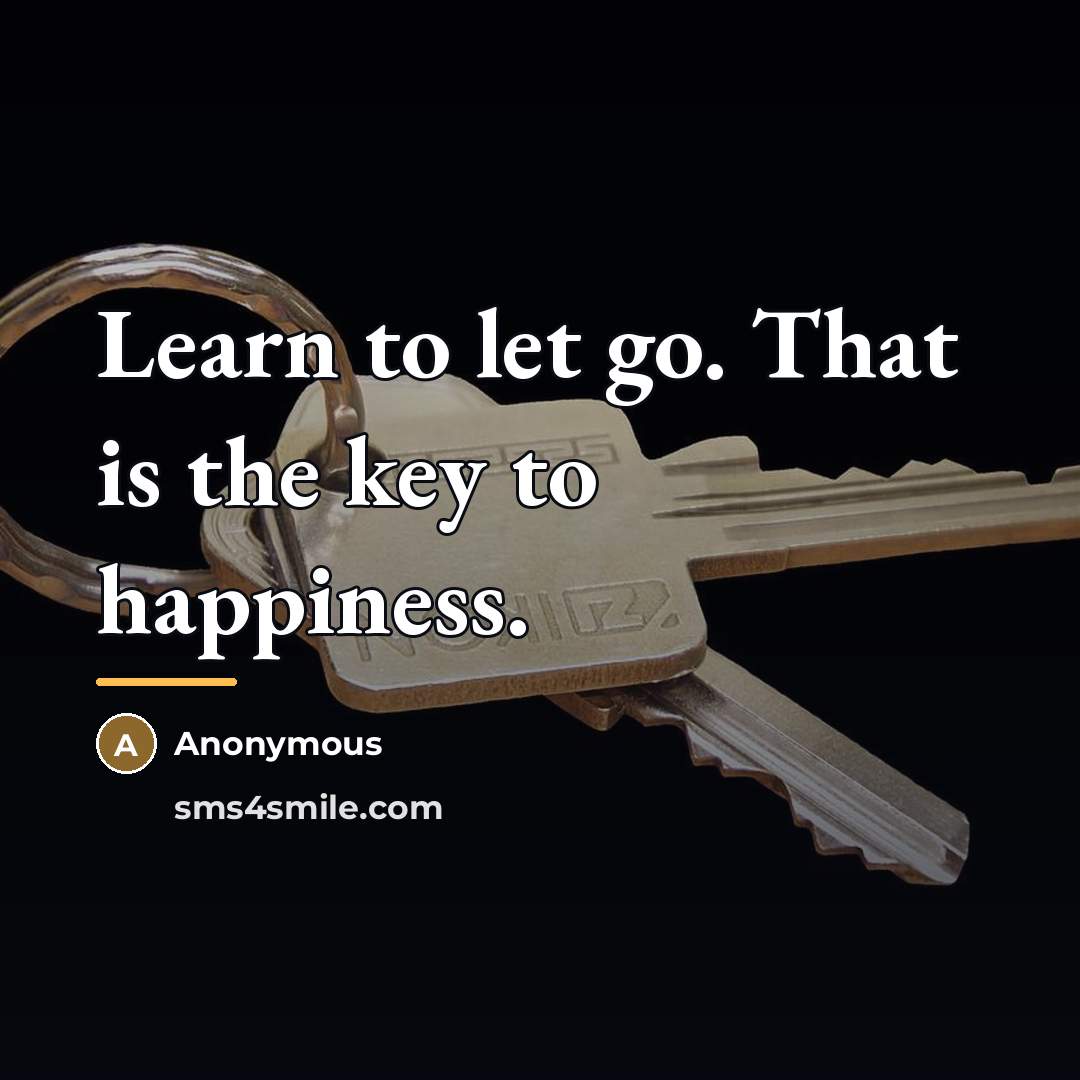 “Learn to let go. That is the key to happiness.…” quote by Anonymous